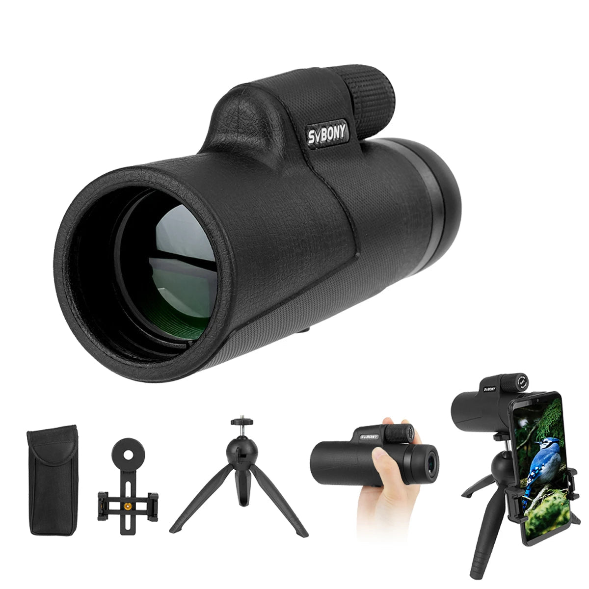 SX32 HD 8x42/10x42 Zoom Monocular – Portable Long-Range Telescope for Outdoors