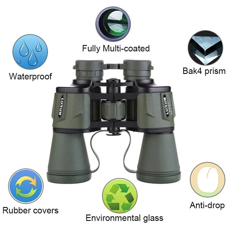HD Binoculars 20x50, High-Power Wide-Angle Optics, High Maginification, Telescope for Hunting