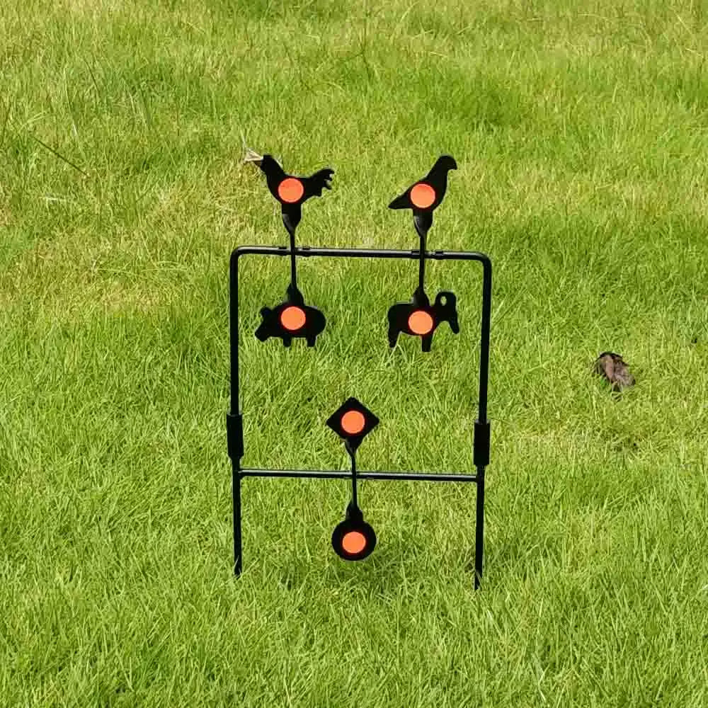 6-Plate Animal Spinner Target – Self-Resetting Metal Target for Air Rifles & Airsoft