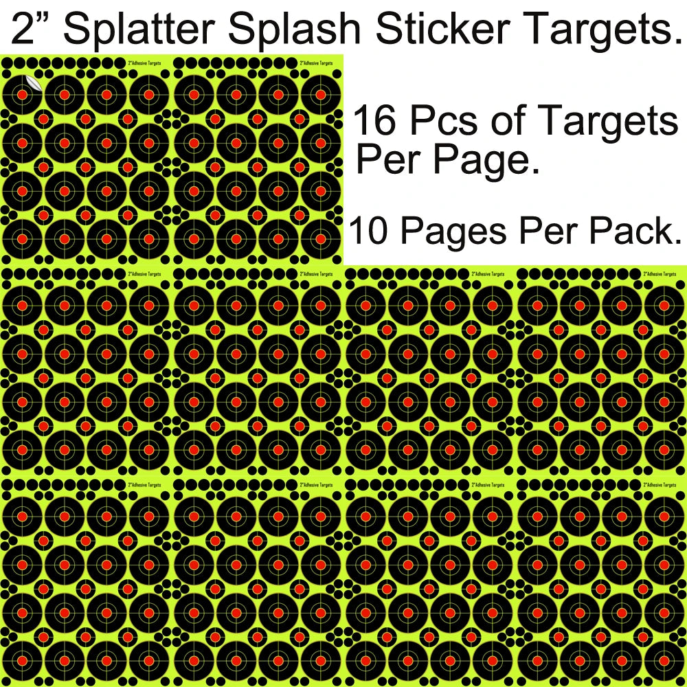 Splatter Blossom Sticker Targets – 10 Pack for Gun, Rifle, Airgun, Pistol, Airsoft, BBs, Slingshot