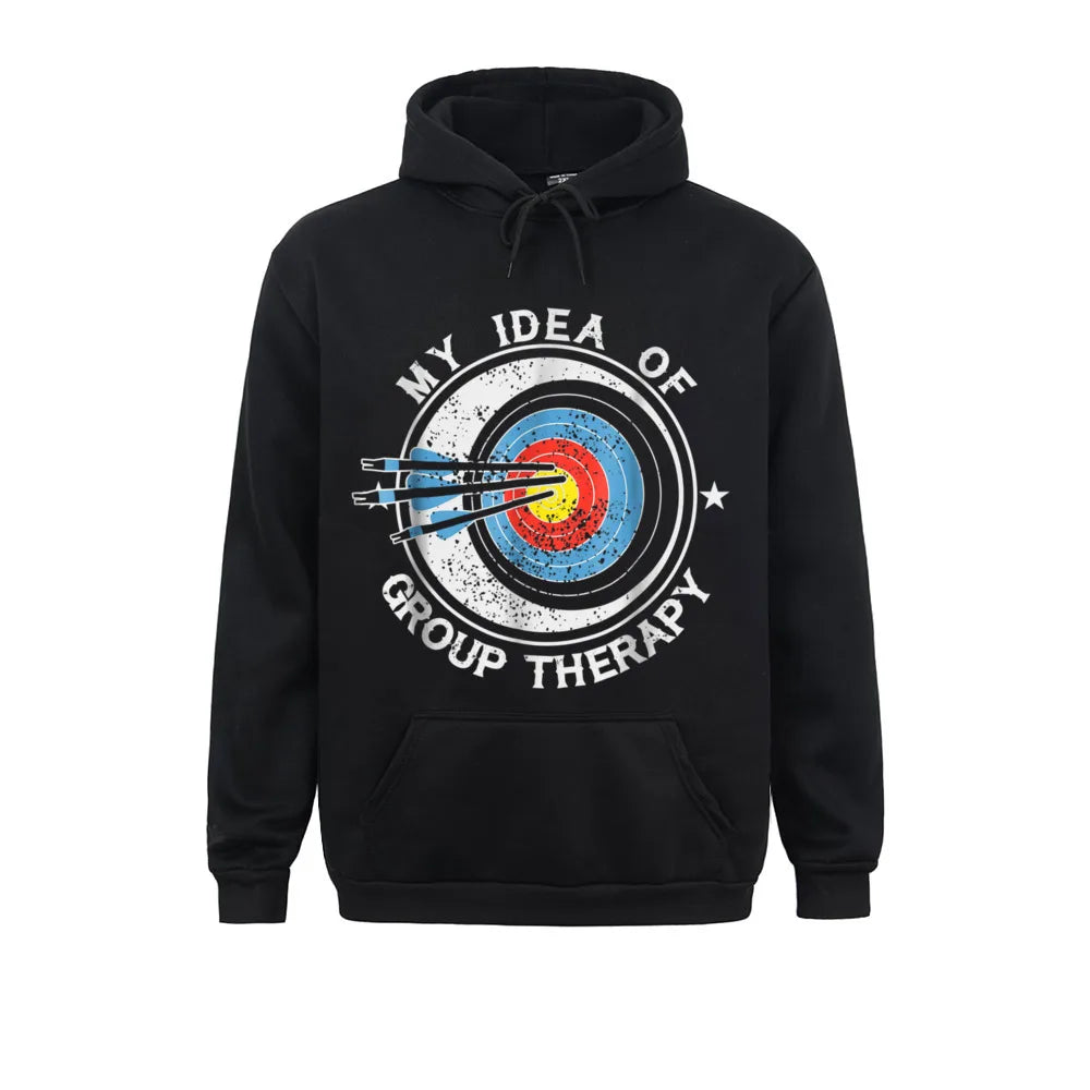 Archery Is My Idea of Group Therapy Hoodie, Unisex Long-Sleeve Sweatshirt
