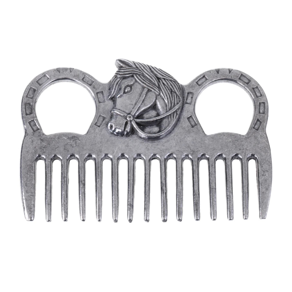 Stainless Steel Horse & Pony Grooming Comb – Durable Metal Curry Brush for Daily Equestrian Care