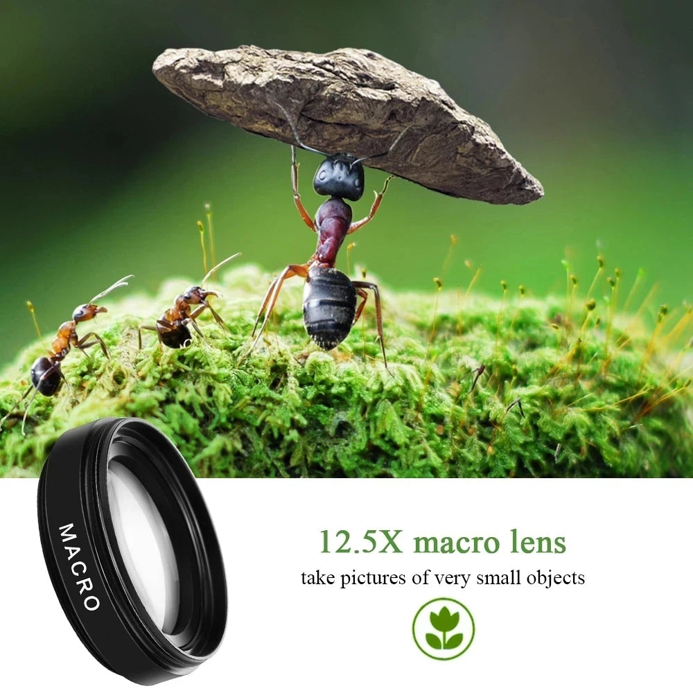 0.45X Wide Angle & 12.5X Macro Lens Kit for Smartphone Cameras