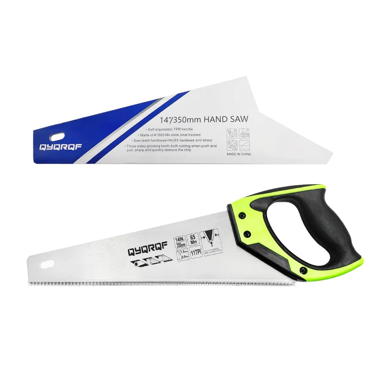 14 Inch Hand Saw with Soft Grip and Fine-Cut Blade for Wood and Drywall