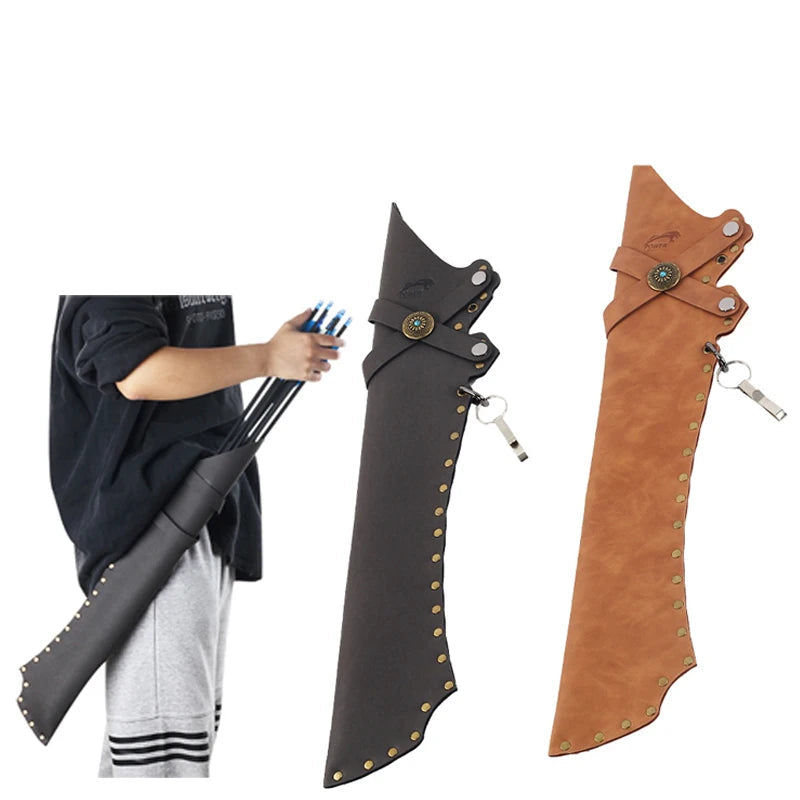 PSKOOK Hip Arrow Quiver – Compact PU Archery Bag for Hunting & Target Practice (Holds 12 Arrows)