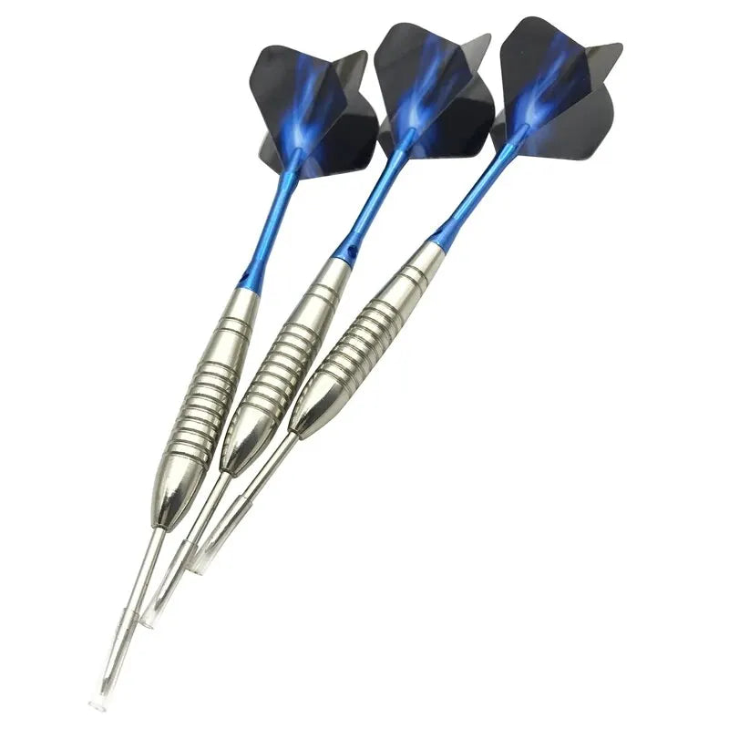 YERNEA 3pcs 22g Torpedo Silver Steel Tip Darts – Blue Aluminium Rod & Aurora Flights