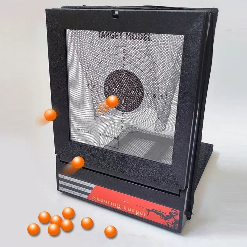 Foldable Metal Slingshot Target Box with Net – BB, Nerf & Paper Target Catcher