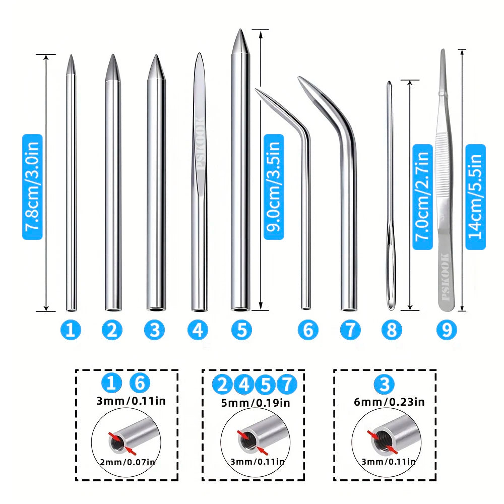 Marlinspike Paracord Needle Set – Stainless Steel Knotter Tools for Lacing & Stitching DIY Projects