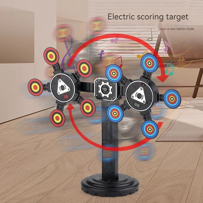 360° Rotating Electronic Scoring Target – Auto-Reset Toy Gun Accessory for Shooting Games