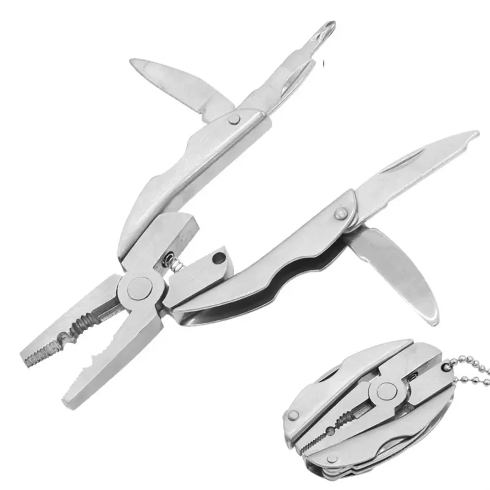 Multi-Tool Pliers Knife Keychain with Screwdriver for Outdoor Camping