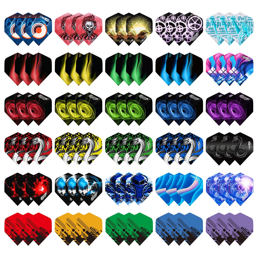 90PCS Dart Flights – Durable PVC Flights in Multiple Styles & Colours