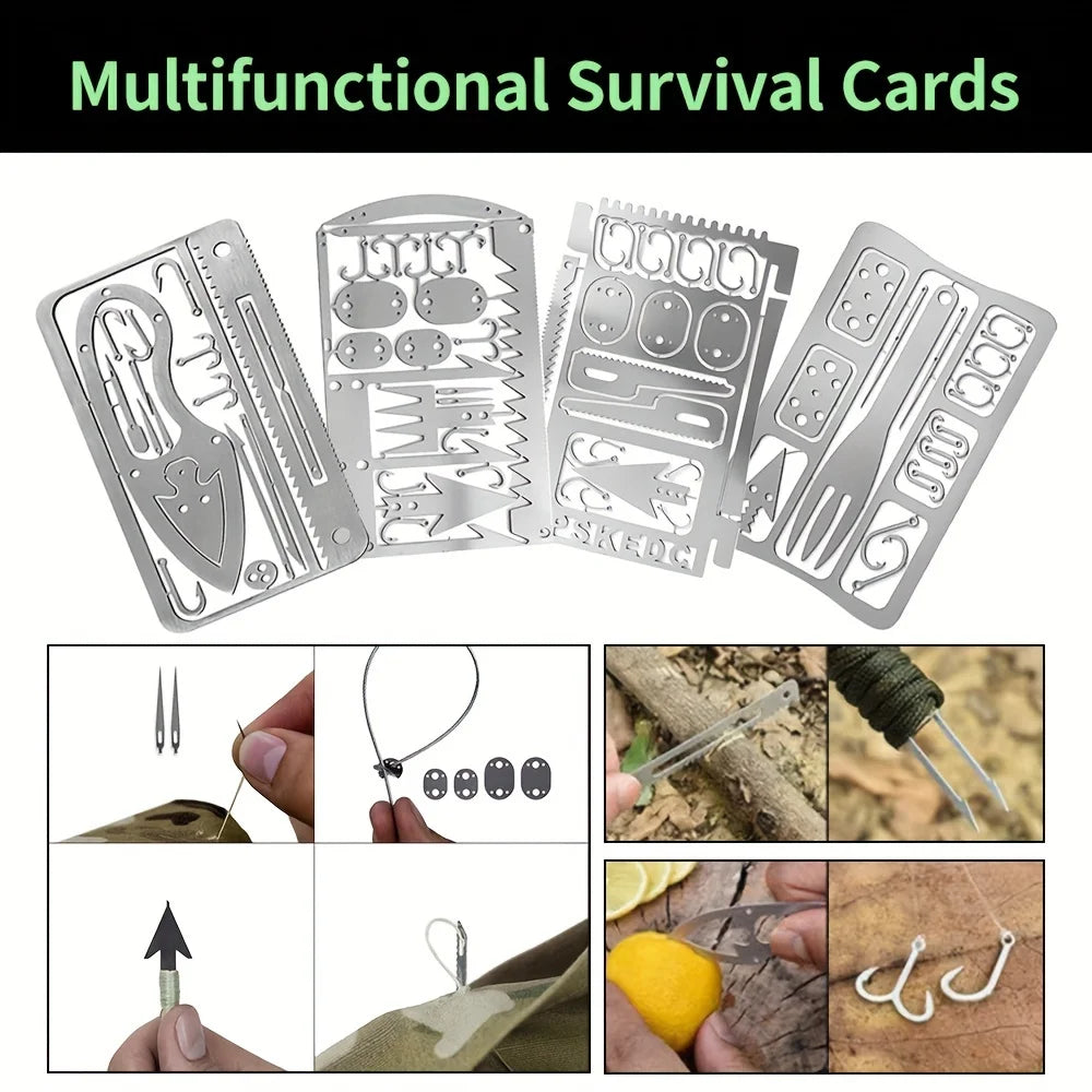 Survival Fishing Hook Tool Card – Stainless Steel Portable Multi-Tool for Camping & Hunting