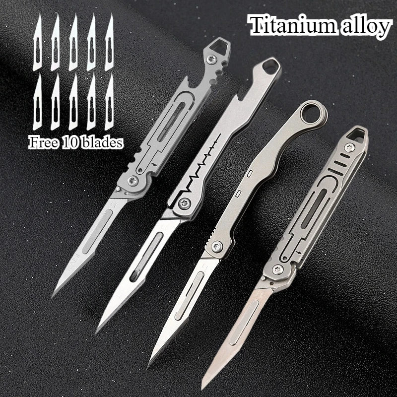 Mini Titanium Alloy Folding Surgical Knife – Portable EDC Utility Knife