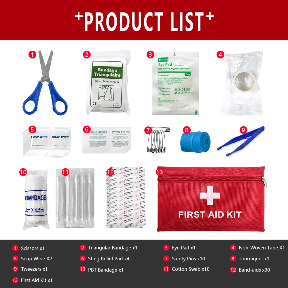 64pcs Mini Emergency Household First Aid Kit Travel Camping Car Outdoor Rescue Survival Kit