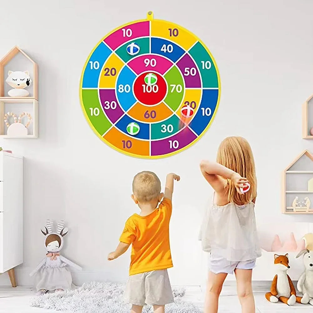 Dart board for kids 29" – Double-sided animal theme with sticky balls