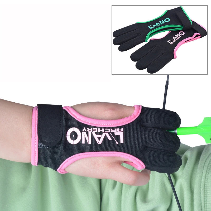 Archery Finger Guard Gloves, 3-Finger Protective Glove for Shooting & Hunting