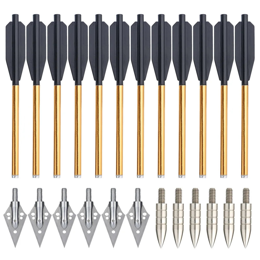 Hunting Aluminum Bolt Arrows – 6.5-inch Crossbow Bolts for 50/80lb Bows