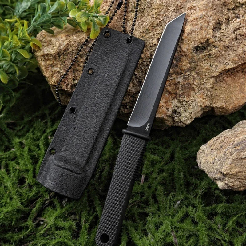EDC Black and White Outdoor Knife – High Hardness Camping Tool