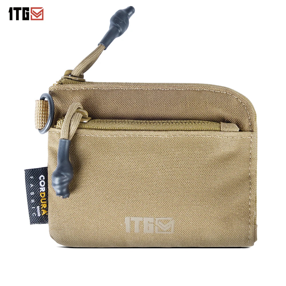 Tactical EDC Wallet, Waterproof Mini Coin & Card Pouch, Portable Key Change Wallet Travel