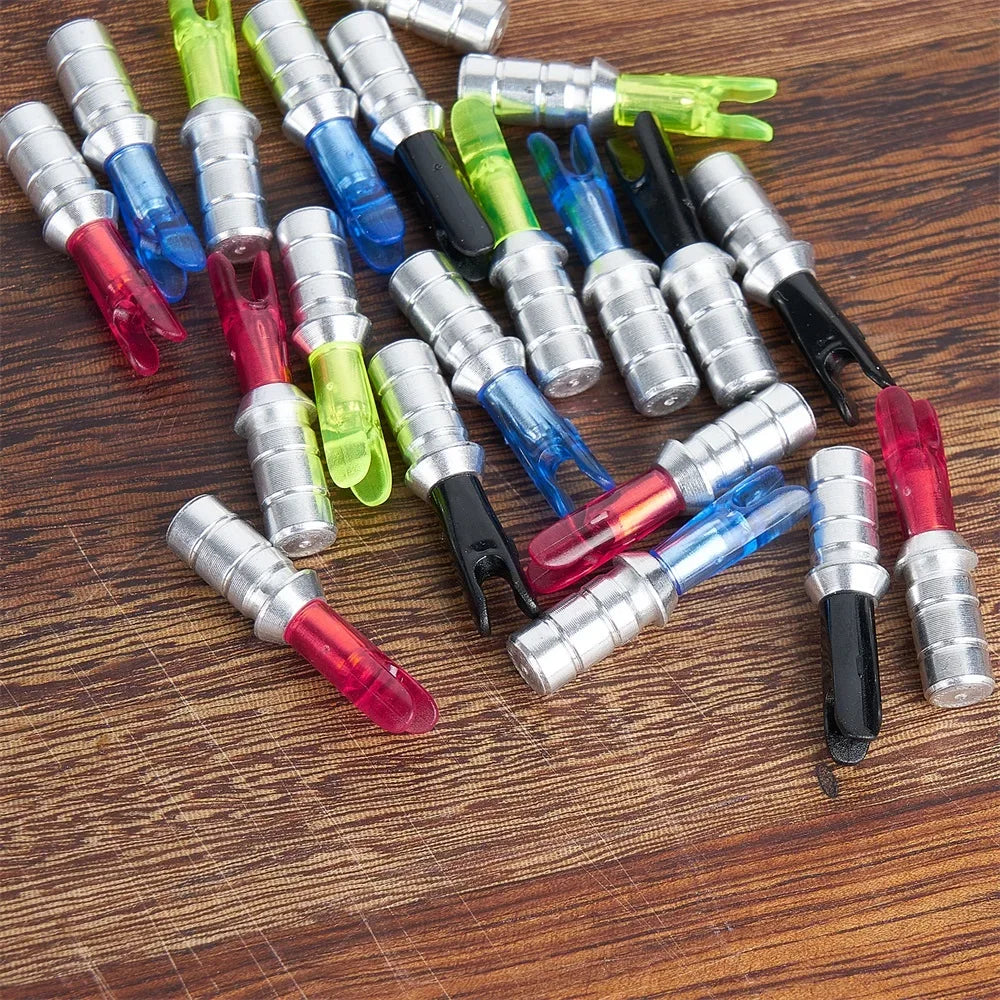 24pcs arrow pin nocks size L with aluminium pin – DIY archery accessories for 6.2mm carbon shafts