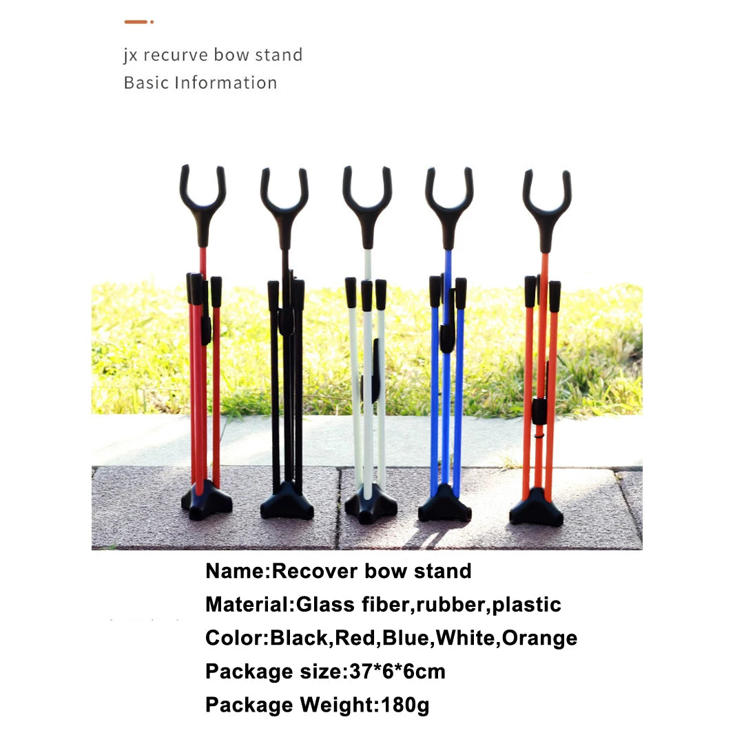 Archery Bow Stand – Foldable Recurve & Longbow Holder, Aluminium, Portable, Multiple Colours