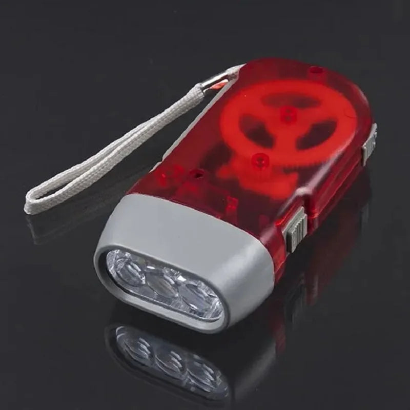 Mini 3-Color Hand Press Dynamo Flashlight – Self-Generating LED Torch for Outdoor Camping