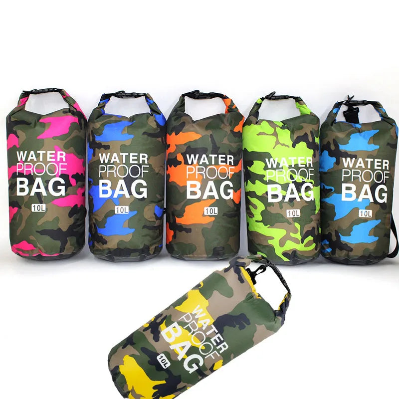 Camouflage Waterproof Dry Bag – 2L to 30L for Kayaking, Camping & Trekking