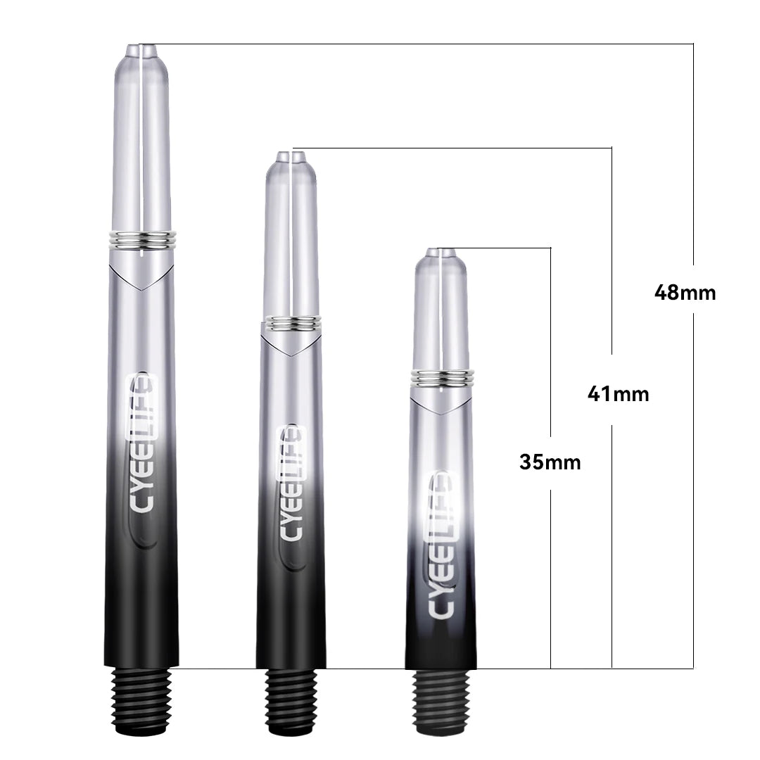 35/41/48mm Plastic Dart Shafts – Transparent Stems with Stainless Steel O-Ring for Steel & Soft Tip Darts