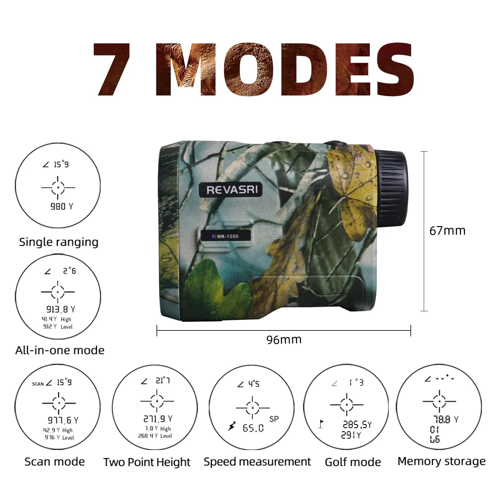 1000-Yard Hunting Laser Rangefinder – Rechargeable, Multi-Mode with Target Acquisition Technology