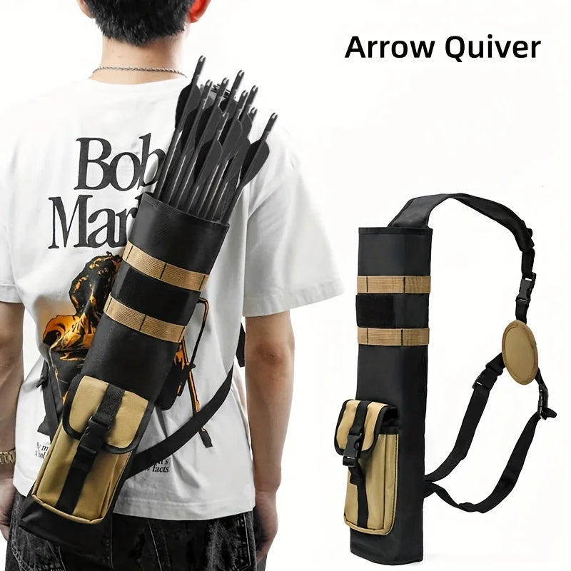 Archery Dual-Use Arrow Quiver – Lightweight Foldable Back & Hip Bag with MOLLE System