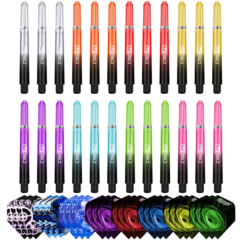 35/41/48mm Plastic Dart Shafts – Transparent Stems with Stainless Steel O-Ring for Steel & Soft Tip Darts