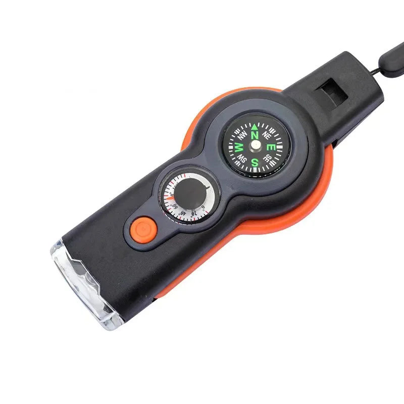 7-in-1 Survival Whistle for Camping, Hiking and Outdoor Safety