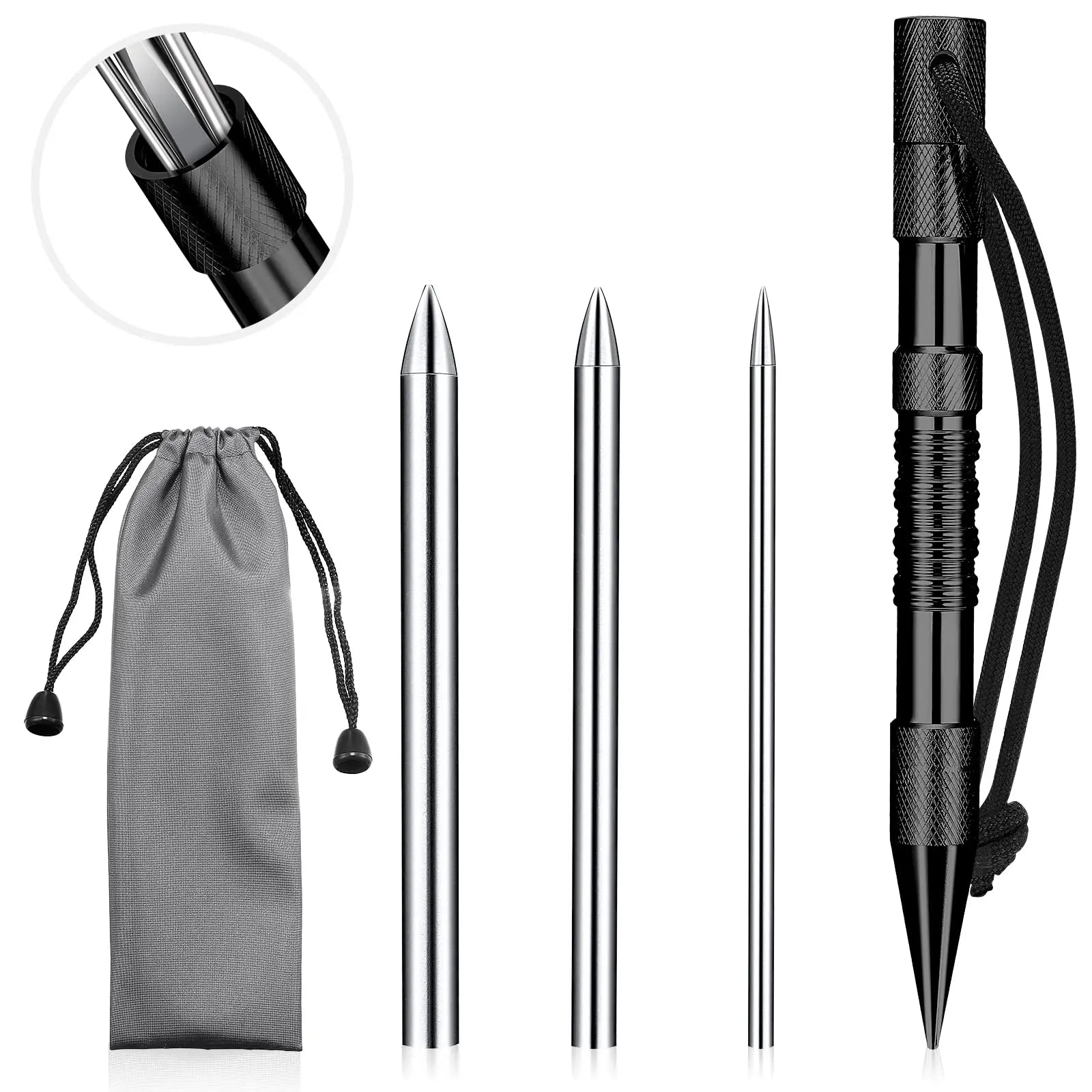 Paracord Knitting Tool Set – Marlin Spike with 3 Stainless Steel FIDs for Leather & Cord Weaving