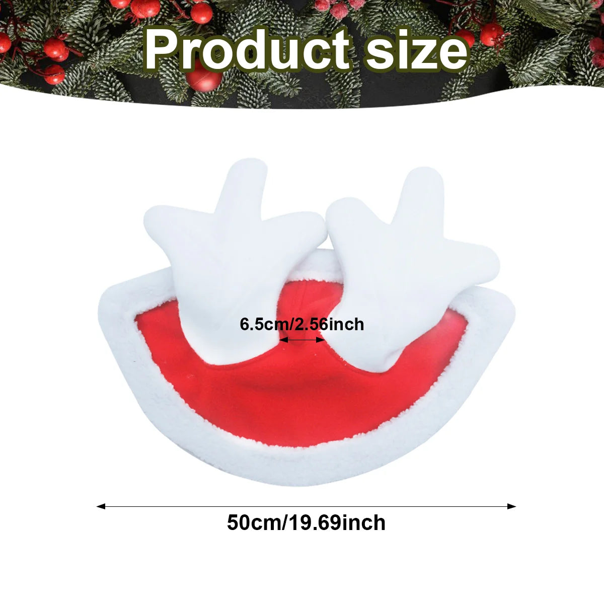 Christmas Horse Antler Cap – Festive Polyester Hat for Horses with Cute Reindeer Design