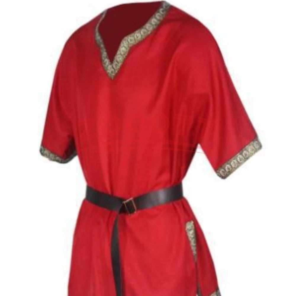 Men's Medieval Knight Warrior Green Tunic – Viking Pirate Saxon LARP Costume Shirt