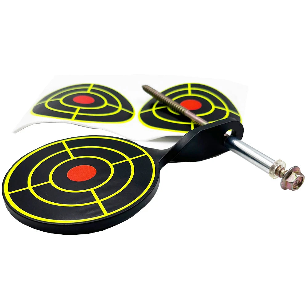 5mm Steel .22LR Rotating Target – Round Spinning Shooting Target with Color Impact Stickers