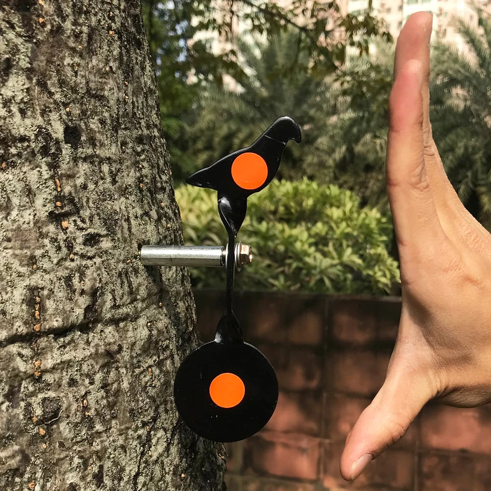 Steel Plinking Spinner Target – 5 Animal Options for Slingshot & Pellet Shooting