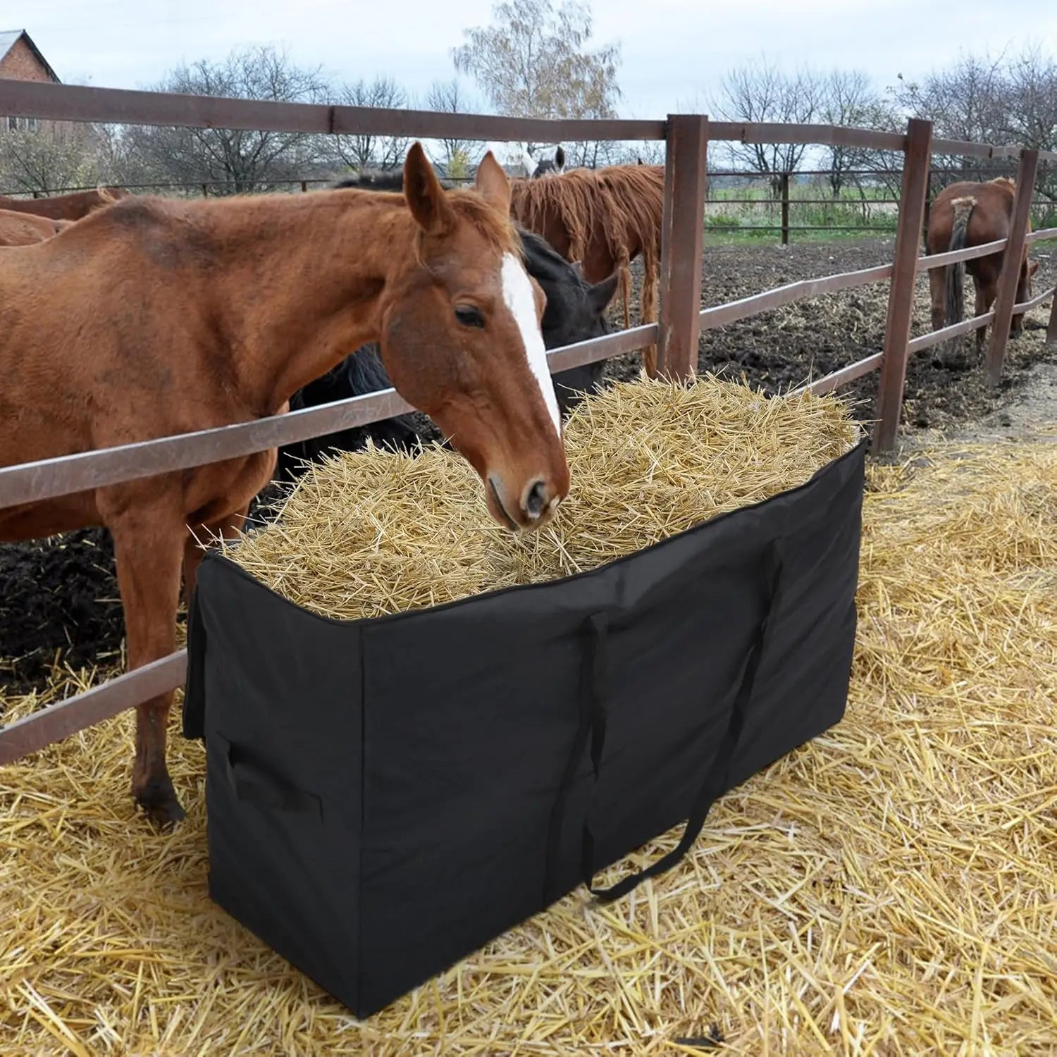 Waterproof Hay Bale Bag with Handles for Horses, Cattle & Livestock