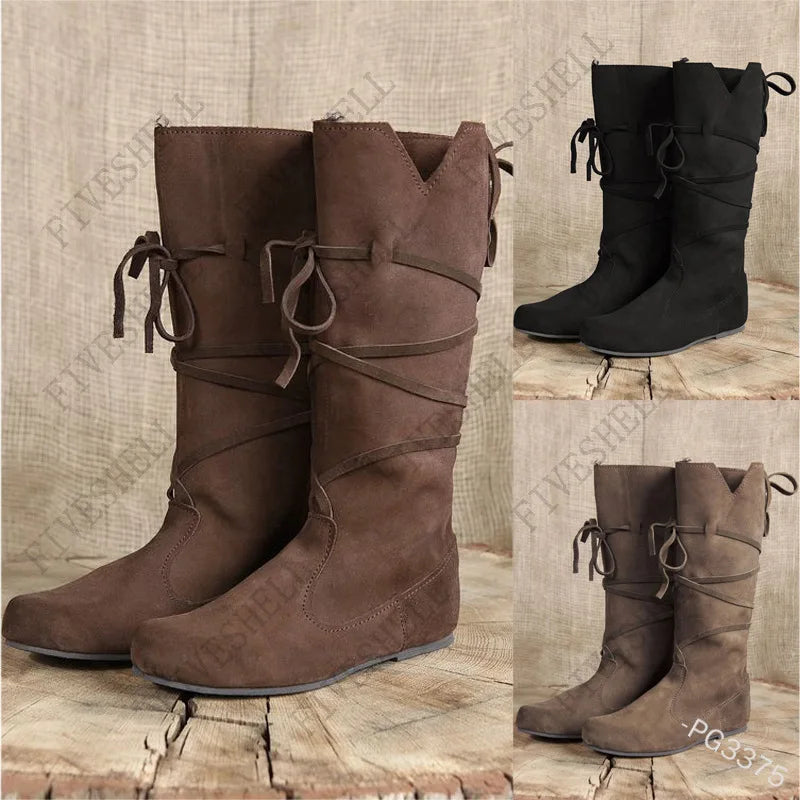 Medieval Viking Knight Boots – Men's Retro PU Leather LARP Cosplay Shoes