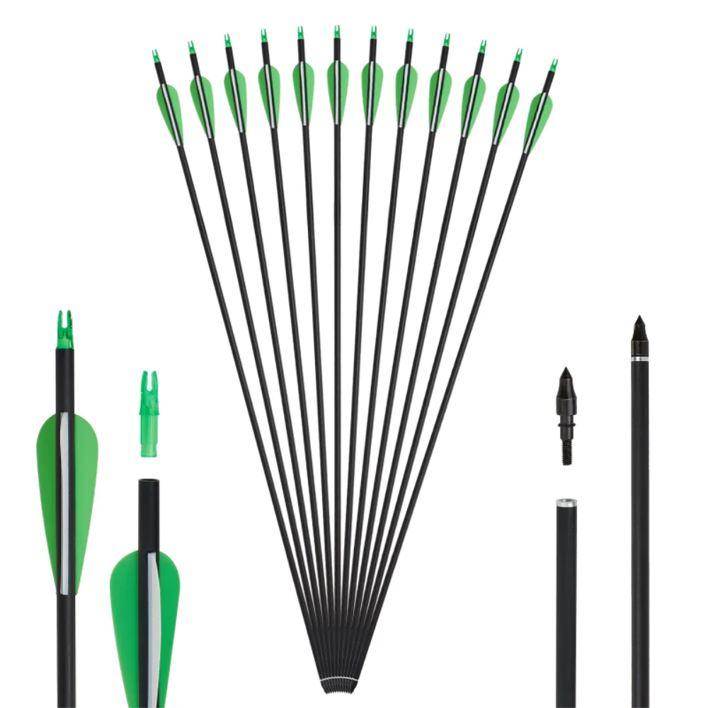 31.5" Mixed Carbon Arrows – Durable Archery Arrows for Hunting & Outdoor Shooting