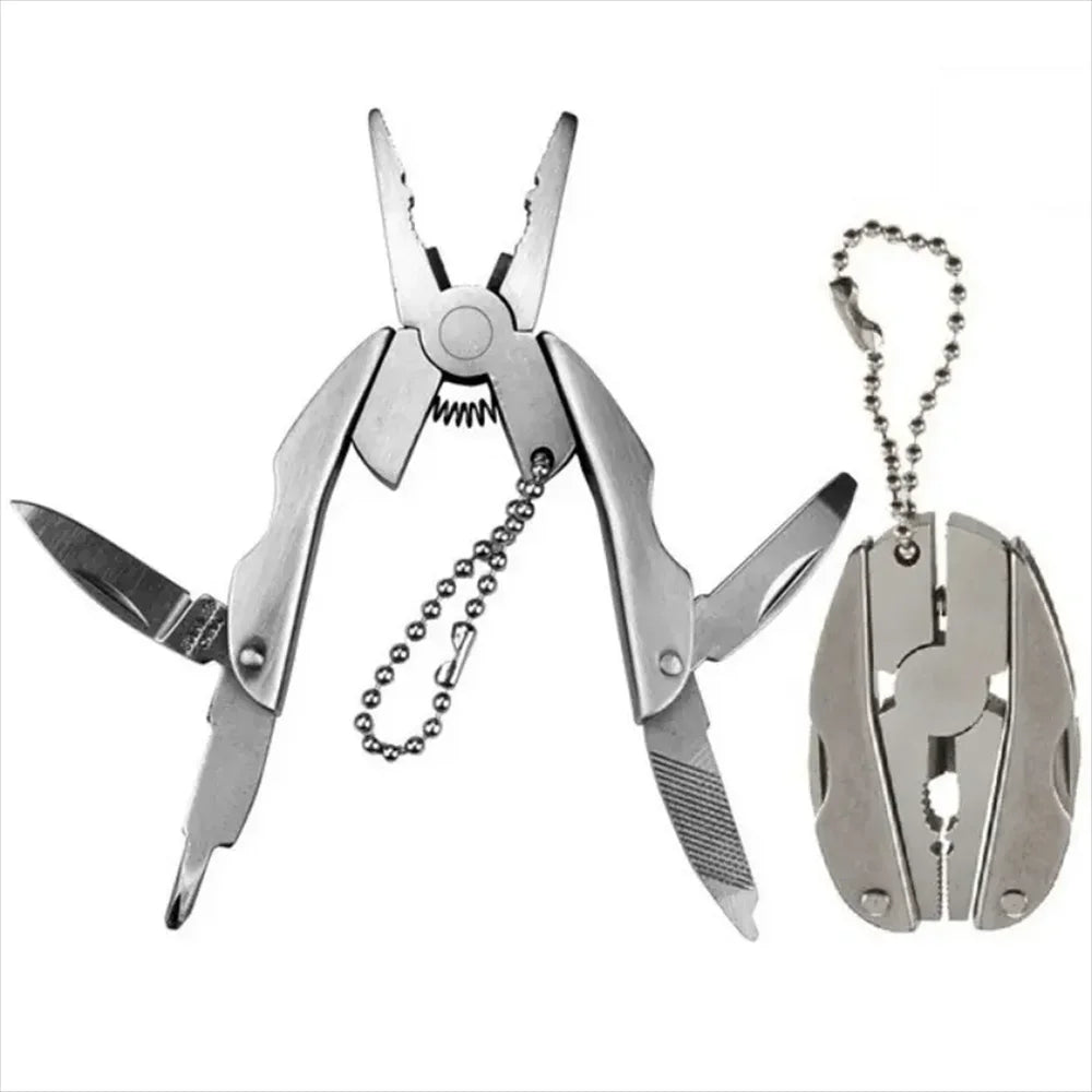 Multi-Tool Pliers Knife Keychain with Screwdriver for Outdoor Camping