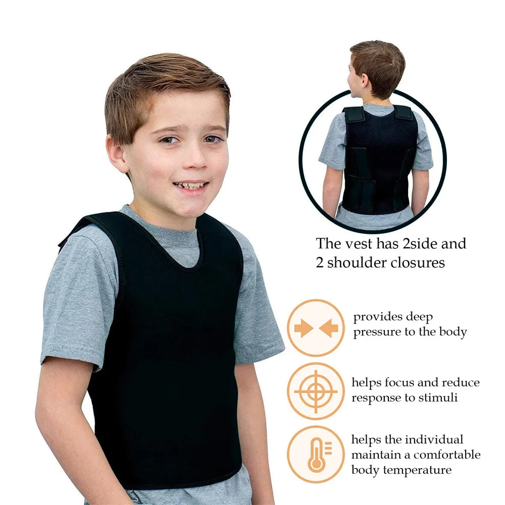 Sensory deep pressure vest – comfort compression for kids with autism & hyperactivity