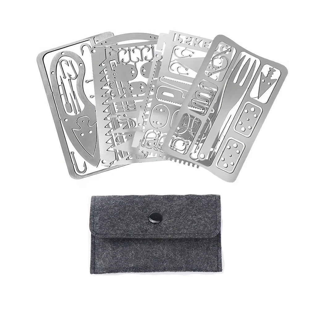 Survival Fishing Hook Tool Card – Stainless Steel Portable Multi-Tool for Camping & Hunting
