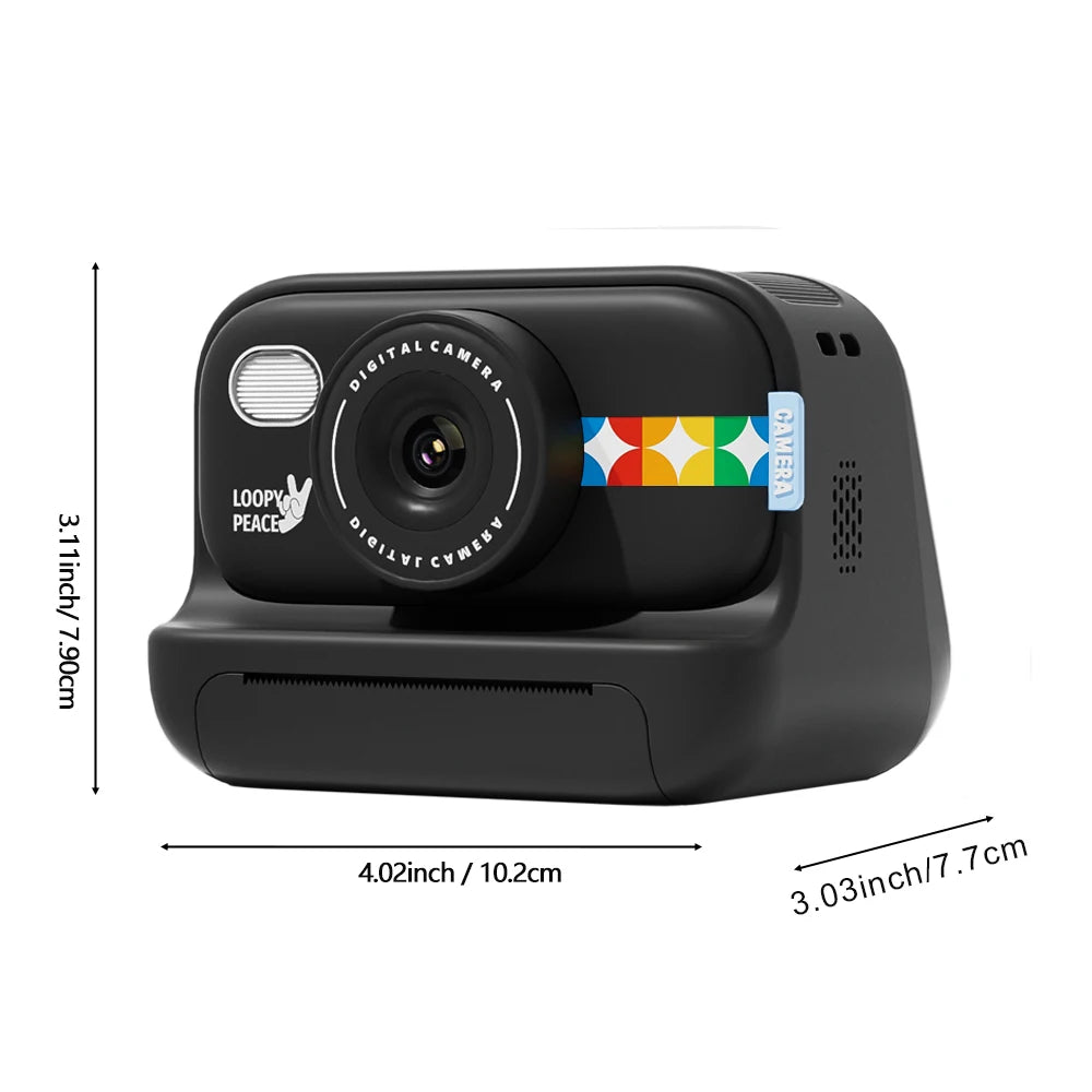 Instant Print Camera for Kids with 1080P Video and Thermal Paper Printing
