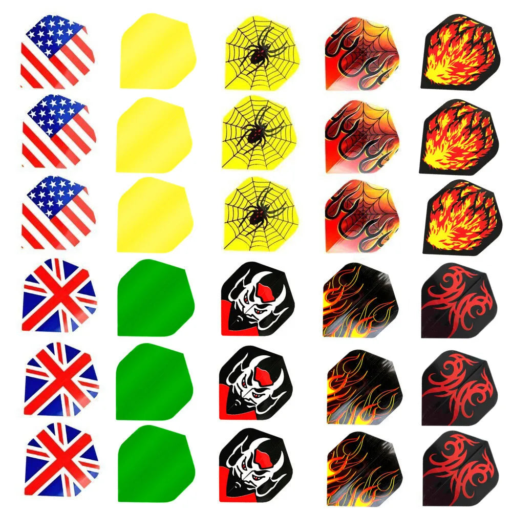 Standard Dart Flights | Durable PVC Mixed Patterns, Outdoor Wing Tail Mixed Pattern