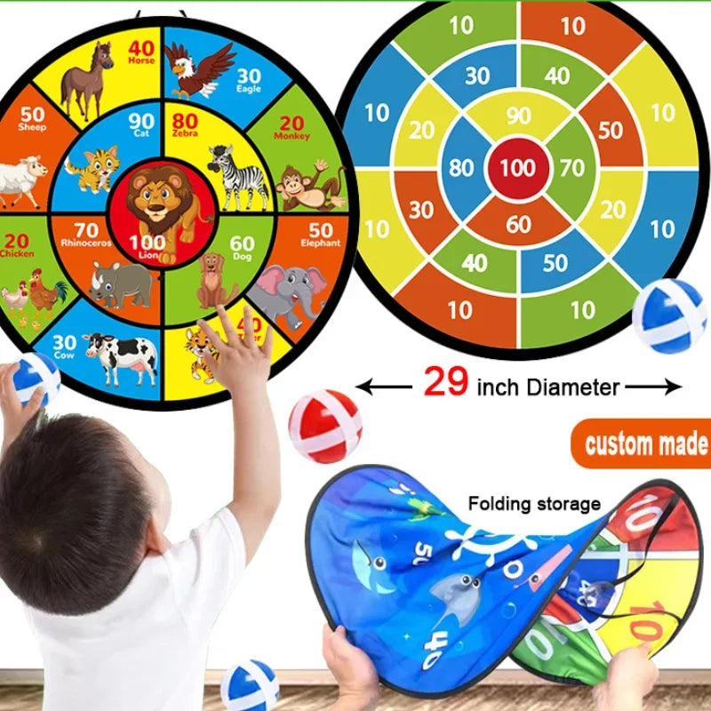 Dart board for kids 29" – Double-sided animal theme with sticky balls