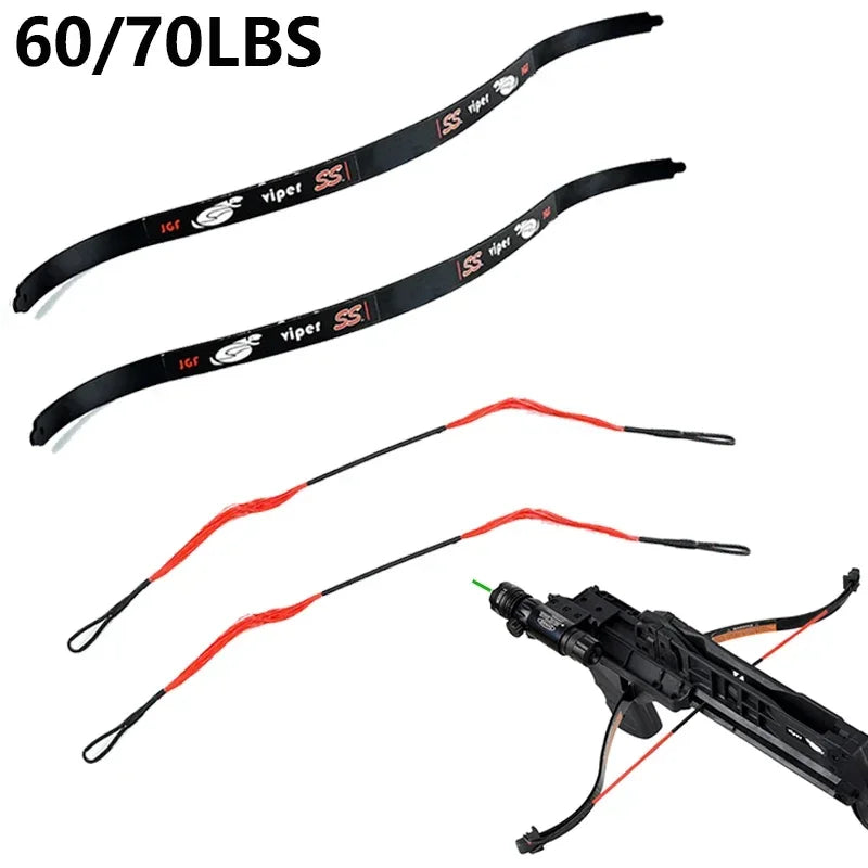 60/70lb Carbon Steel Bow Limb with 24-Strand Bowstring – Crossbow Archery & Fishing Accessory