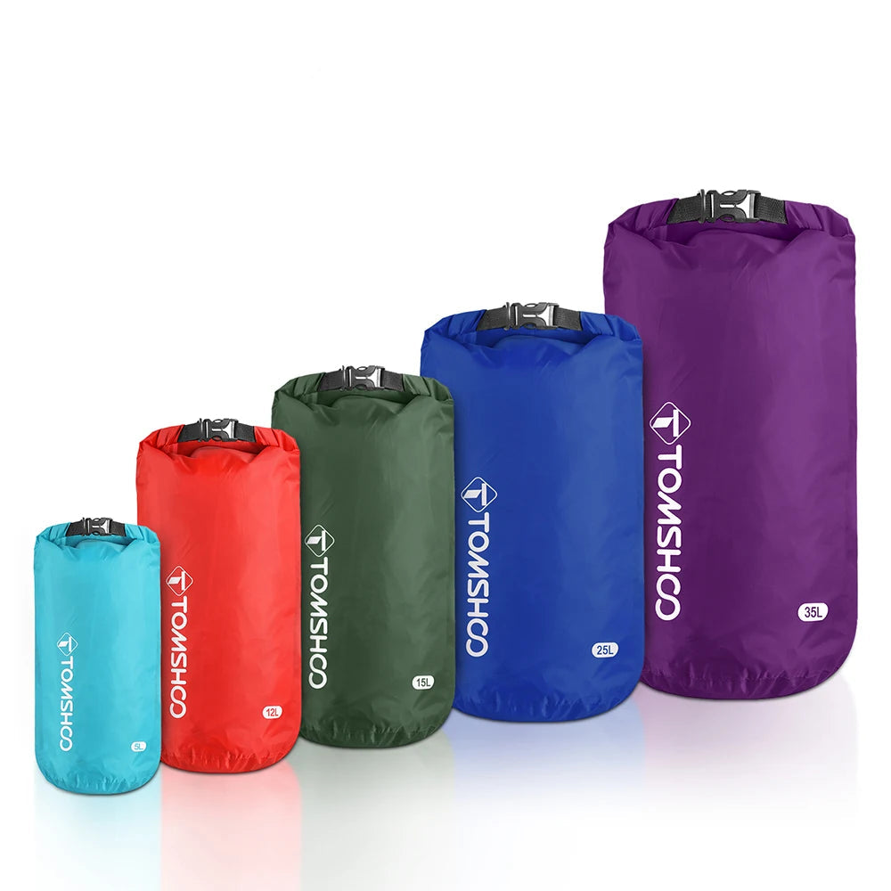 Waterproof Dry Bag Set – 5 Lightweight Sacks for Camping & Rafting