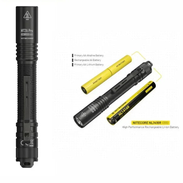 MT2A Pro USB-C Rechargeable Flashlight – 1000 Lumens with AA Battery Compatibility
