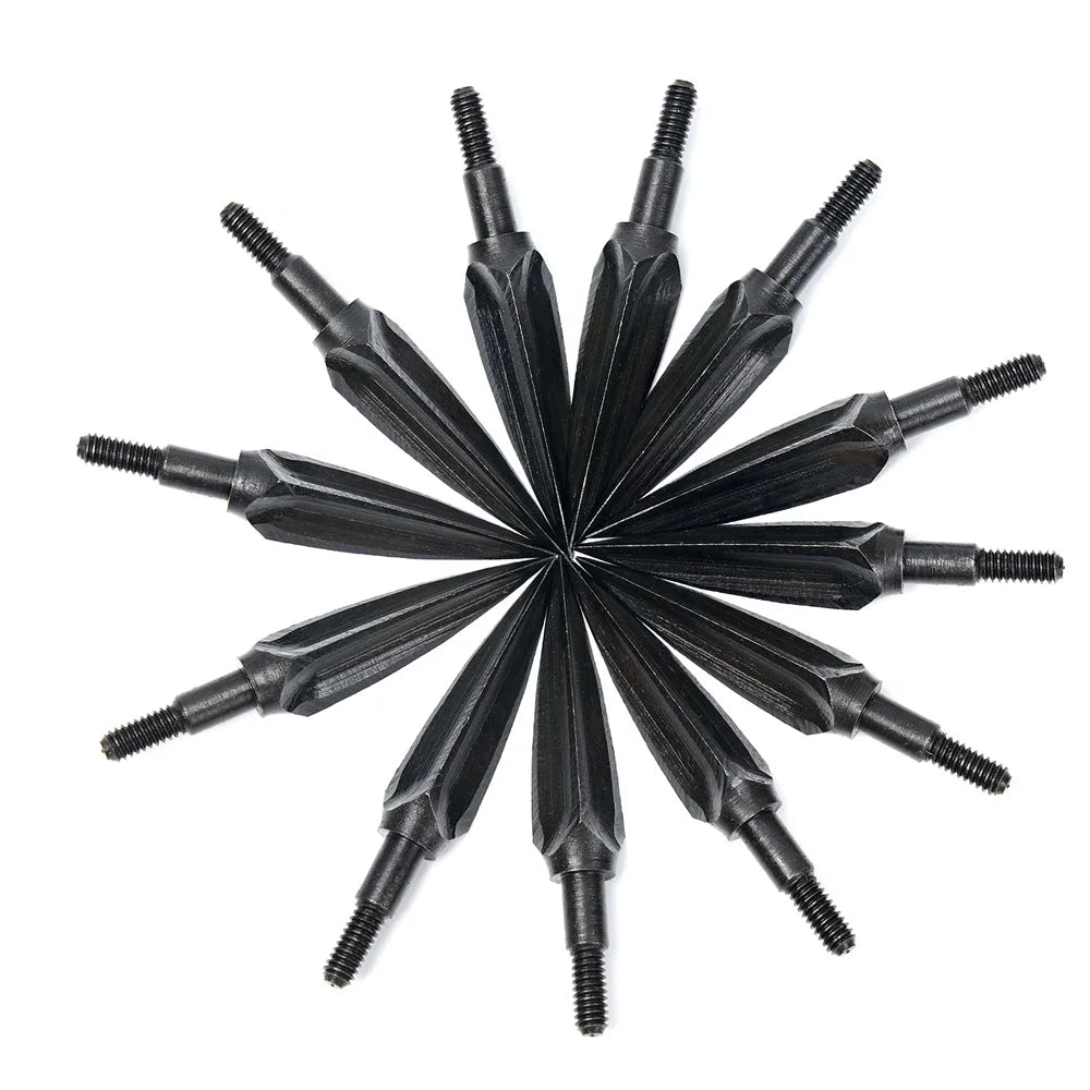 125-Grain High Carbon Steel Arrowheads – 6/12pcs Broadheads for Hunting & Target Archery